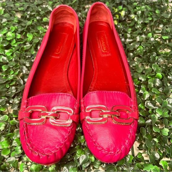 Coach Women's Pink Loafers with Gold Accents, Size: 6.5 - Picture 3 of 10
